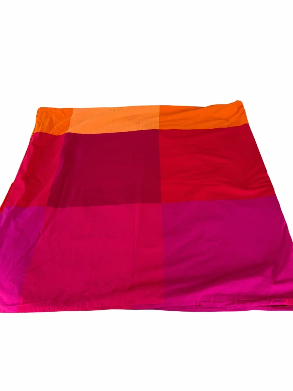 Y2K IKEA Brunkrissla 3-Piece Full Duvet Cover Set Pink Orange Plaid 100% Cotton